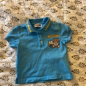 Moschino Blue and Yellow Polo Shirt